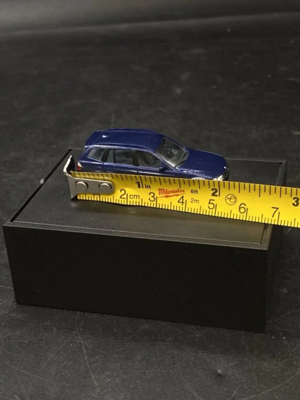 BMW X3 Blue Mini Car 1:87 Scale Miniature Black Box Folding Hidden READ